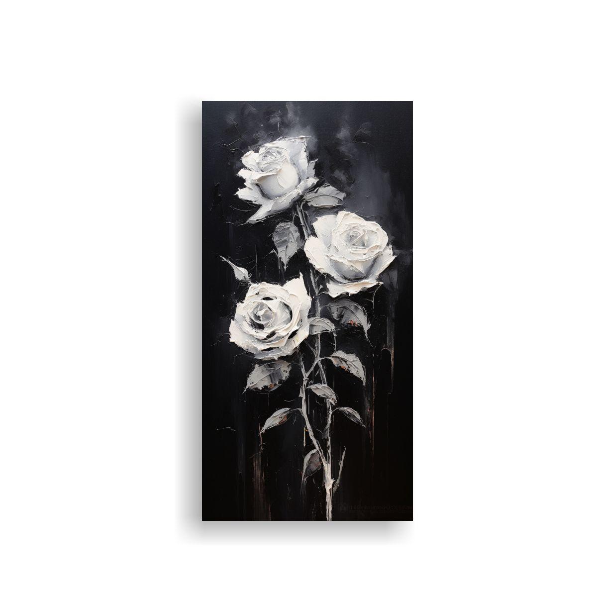 Pintura Lienzo Movimiento Duradero De Rosas 40x80cm-0