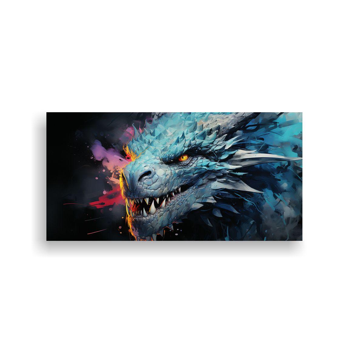 Pinturas Decorativas De Dragón Adorable En Tonos 80x40cm-0