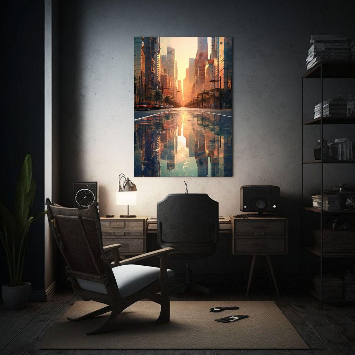 Pintura Decorativa Digital De Una Ciudad En El 20x30cm-2