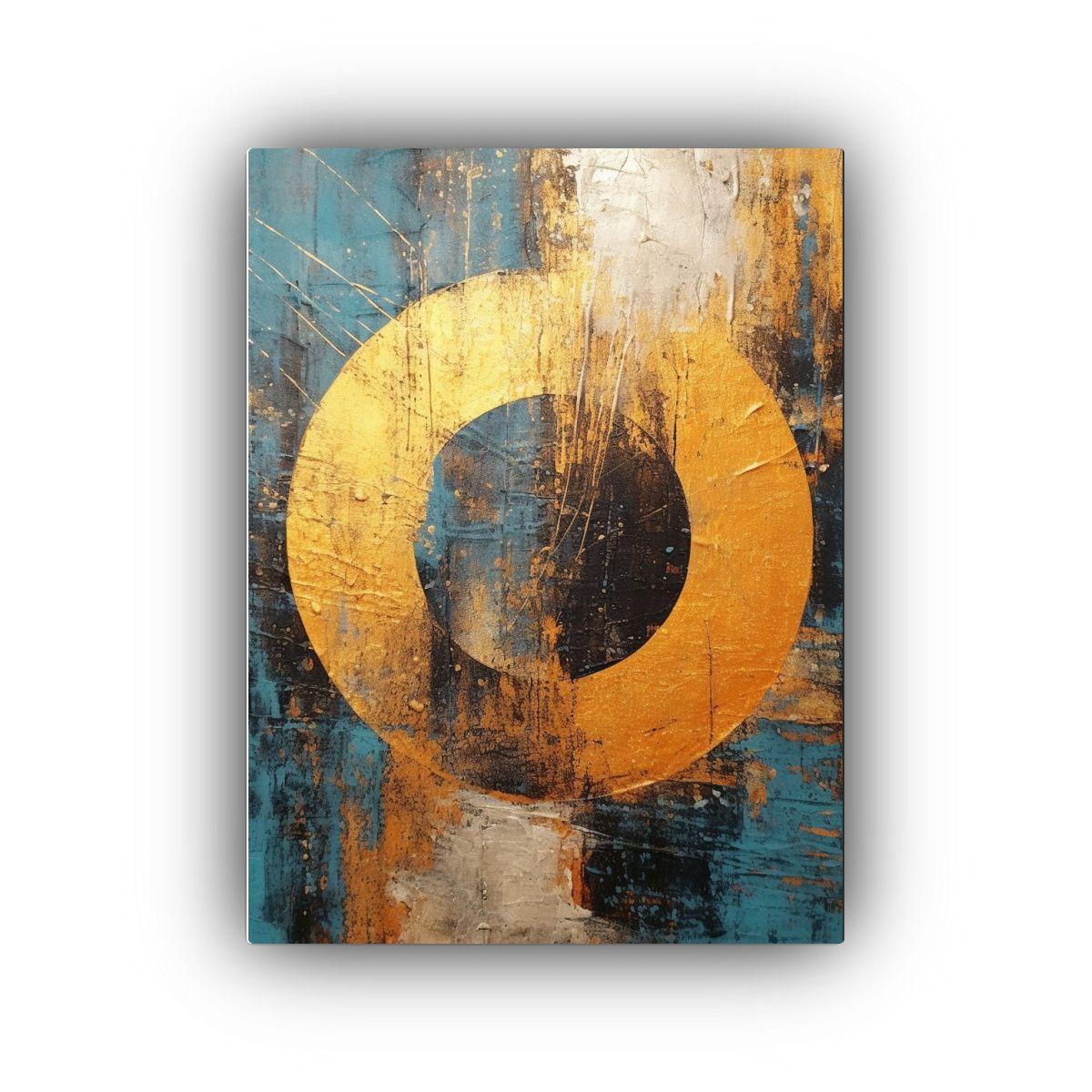 Lienzo De Tela Moderno Circulo Luminoso En El Tiempo En Espa 80x120cm-0