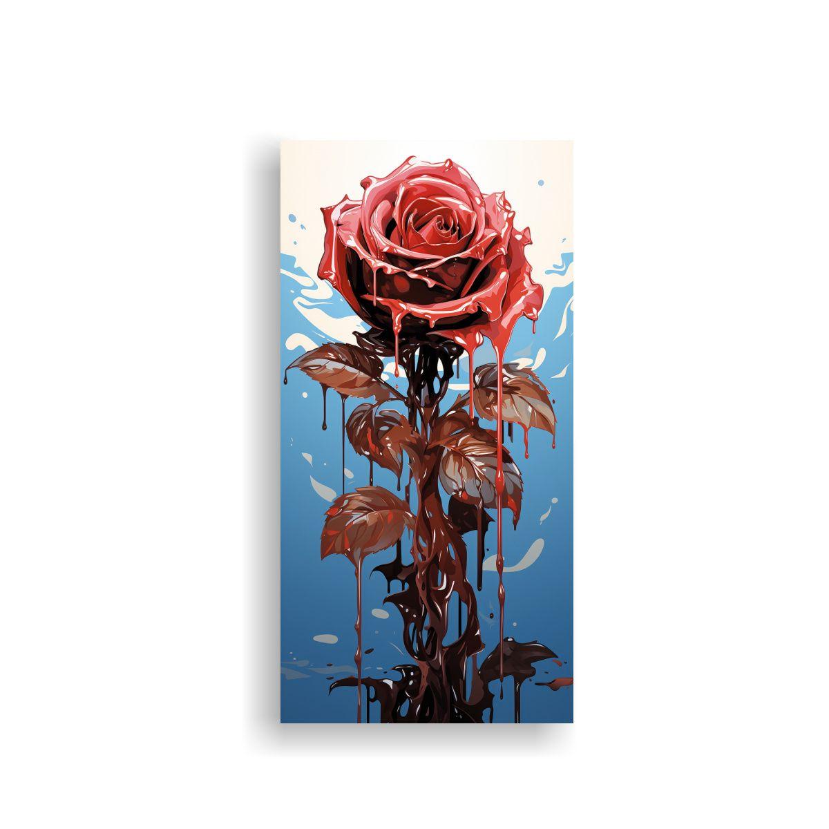 Arte De Pared Concepto Tematica Rosa Derretida 20x40cm-0