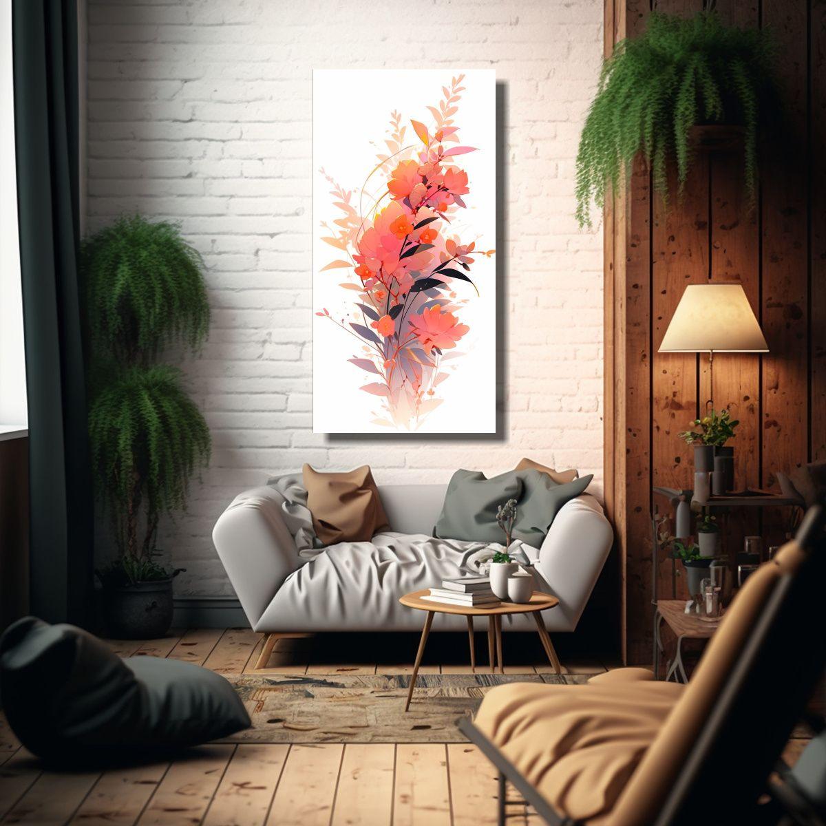 Cuadro Decorativo Con Intensos Patrones En Colores 80x160cm-2