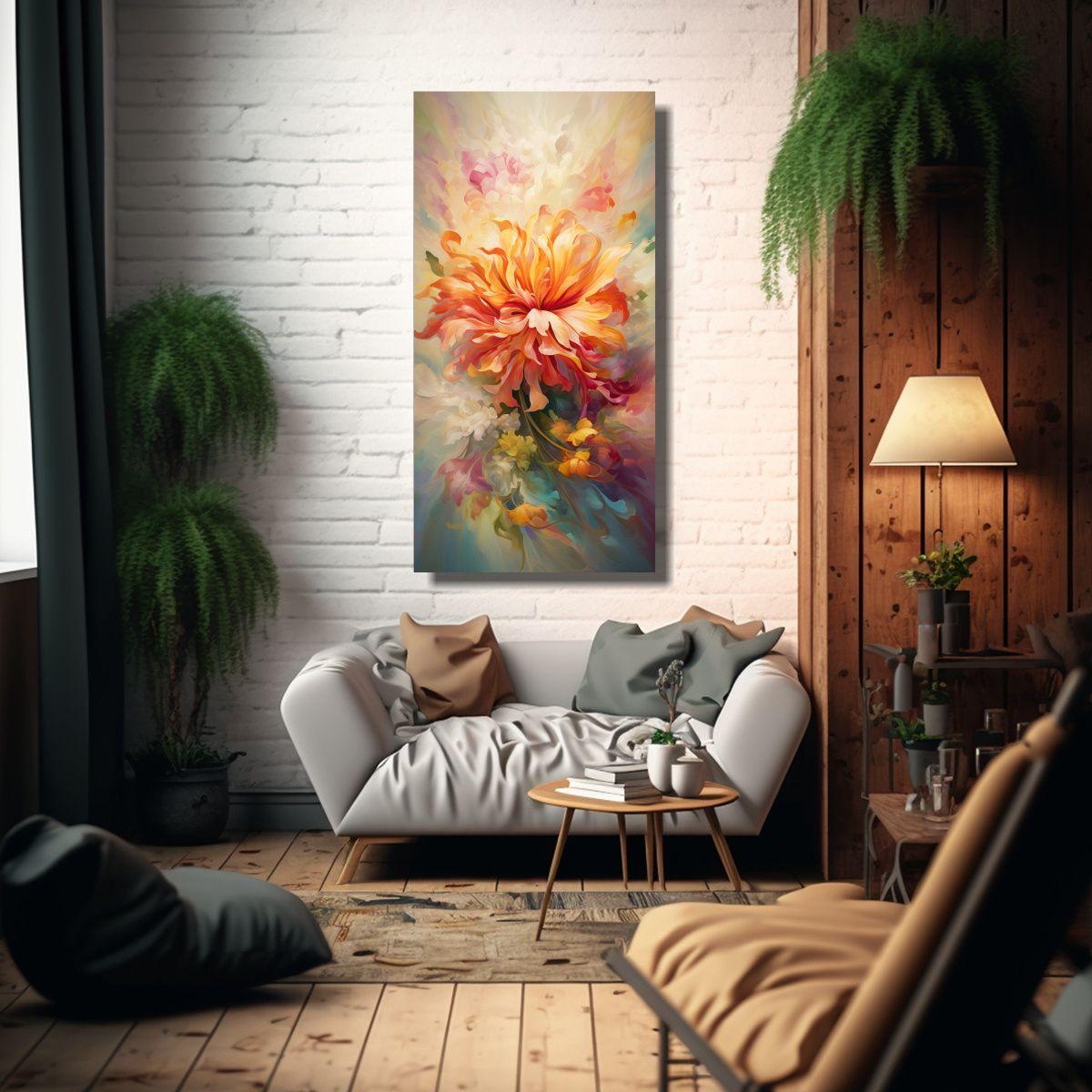 Lienzo De Tela Abstracción Primavera Explosiva 20x40cm-2