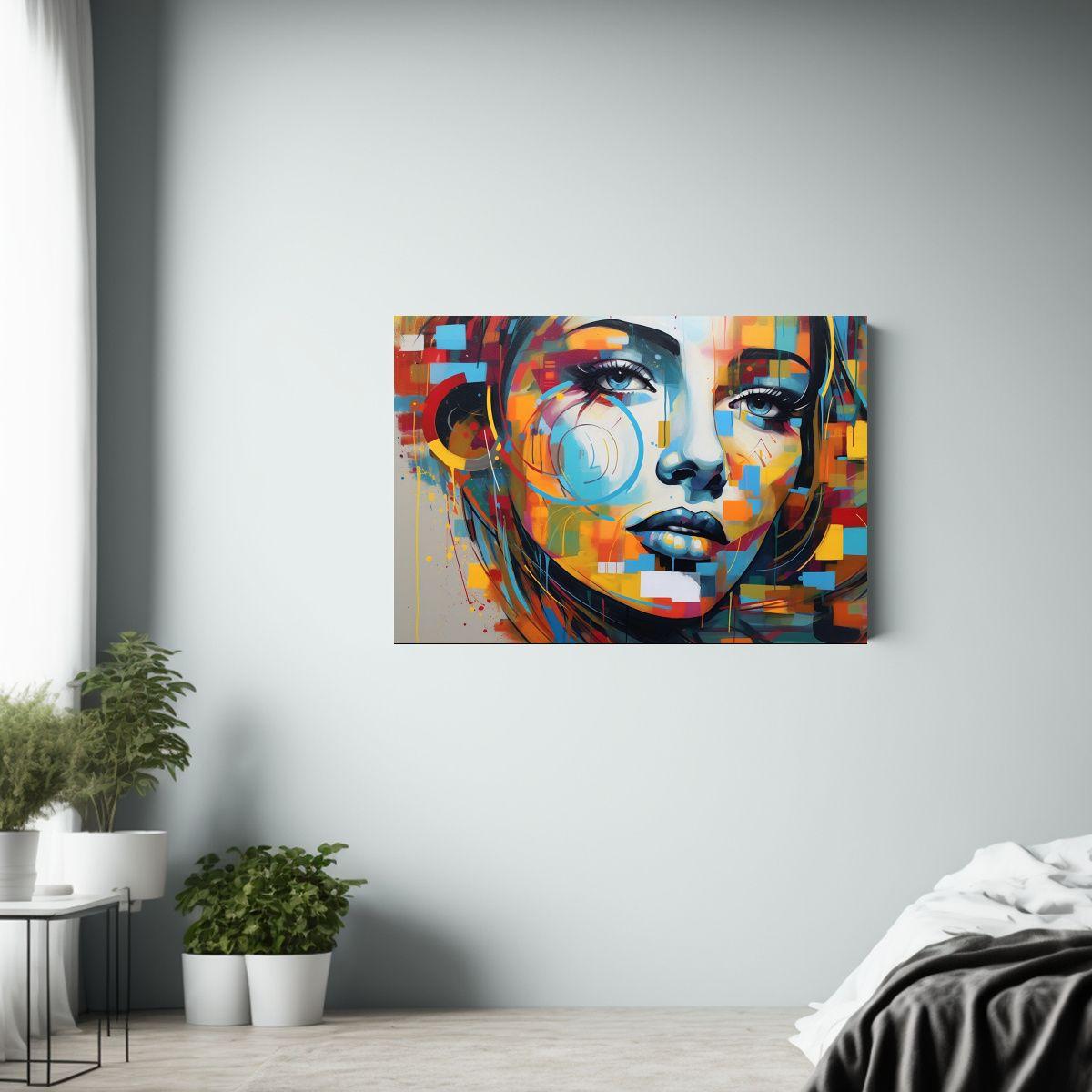 Pinturas Decorativas Mujer Futurista Colores 45x30cm-2