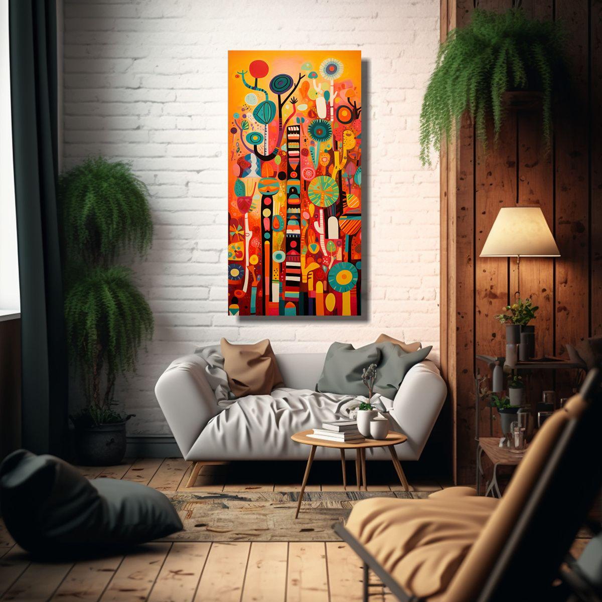 Pintura Abstracta Para Decoración En Cuarto: 60x120cm-2