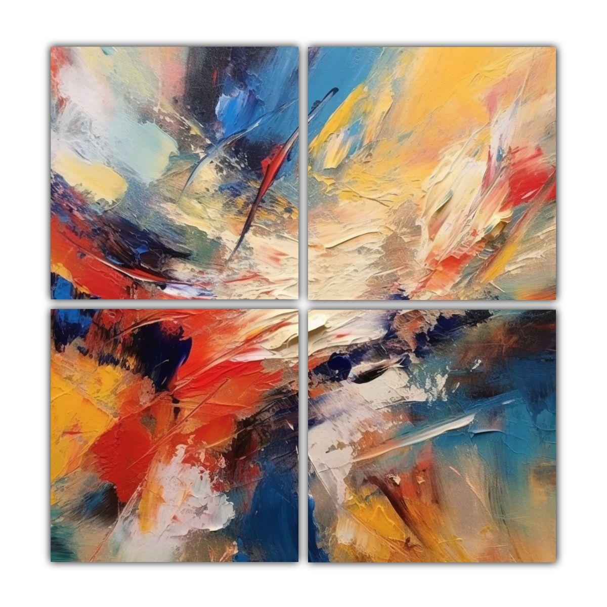 Pinturas Abstractas De Decoración, Arte De 140x140 Cm-0