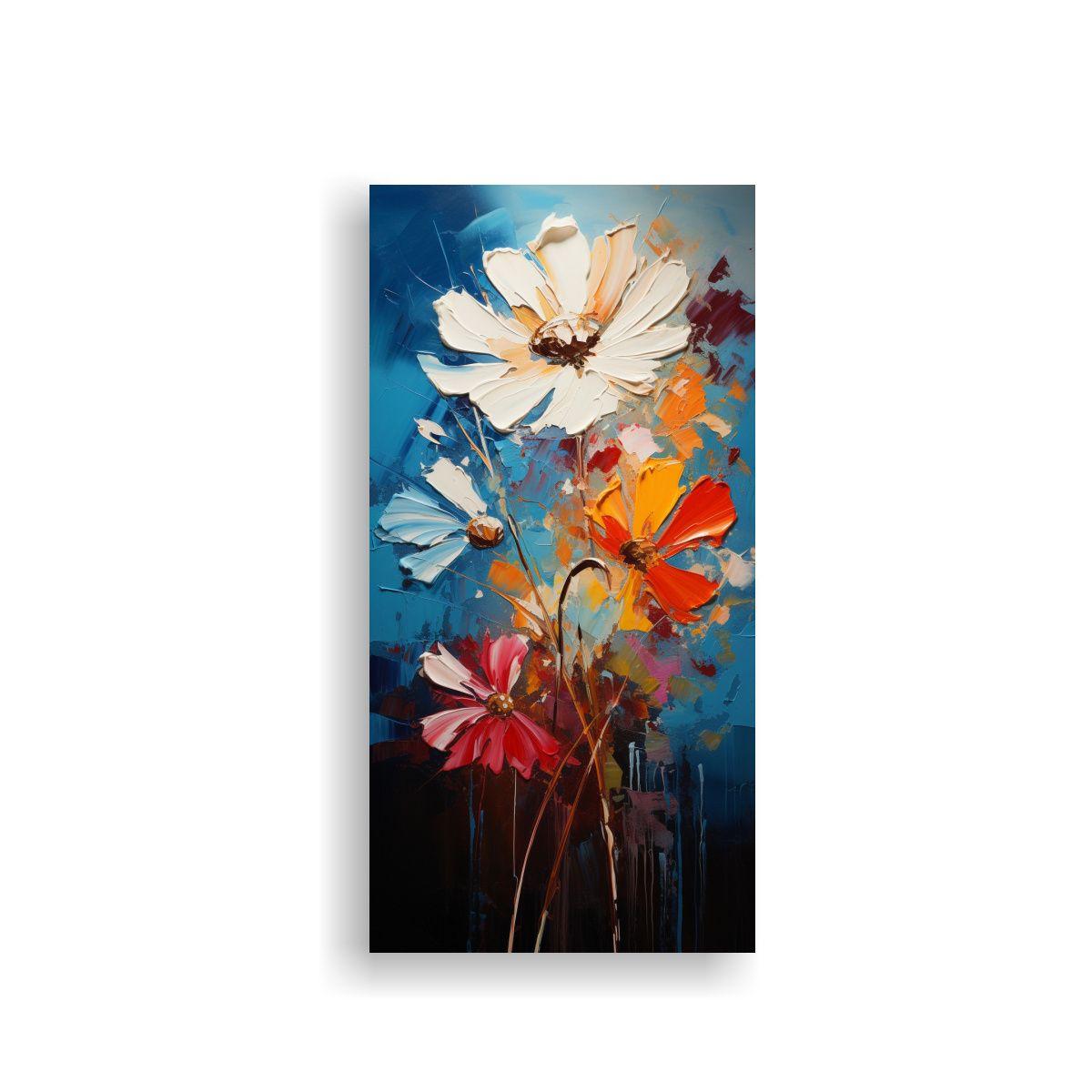 Pintura Callejera De Flores En Colores Vibrantes 30x60cm-0