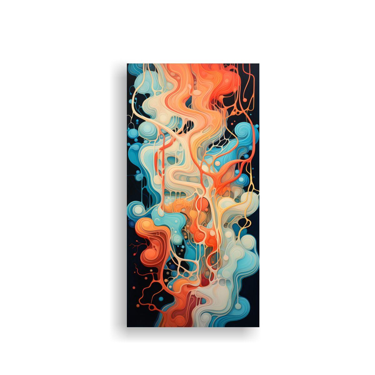 Lienzo Abstracto Conexiones Y Líneas Fluidas 40x80cm-0