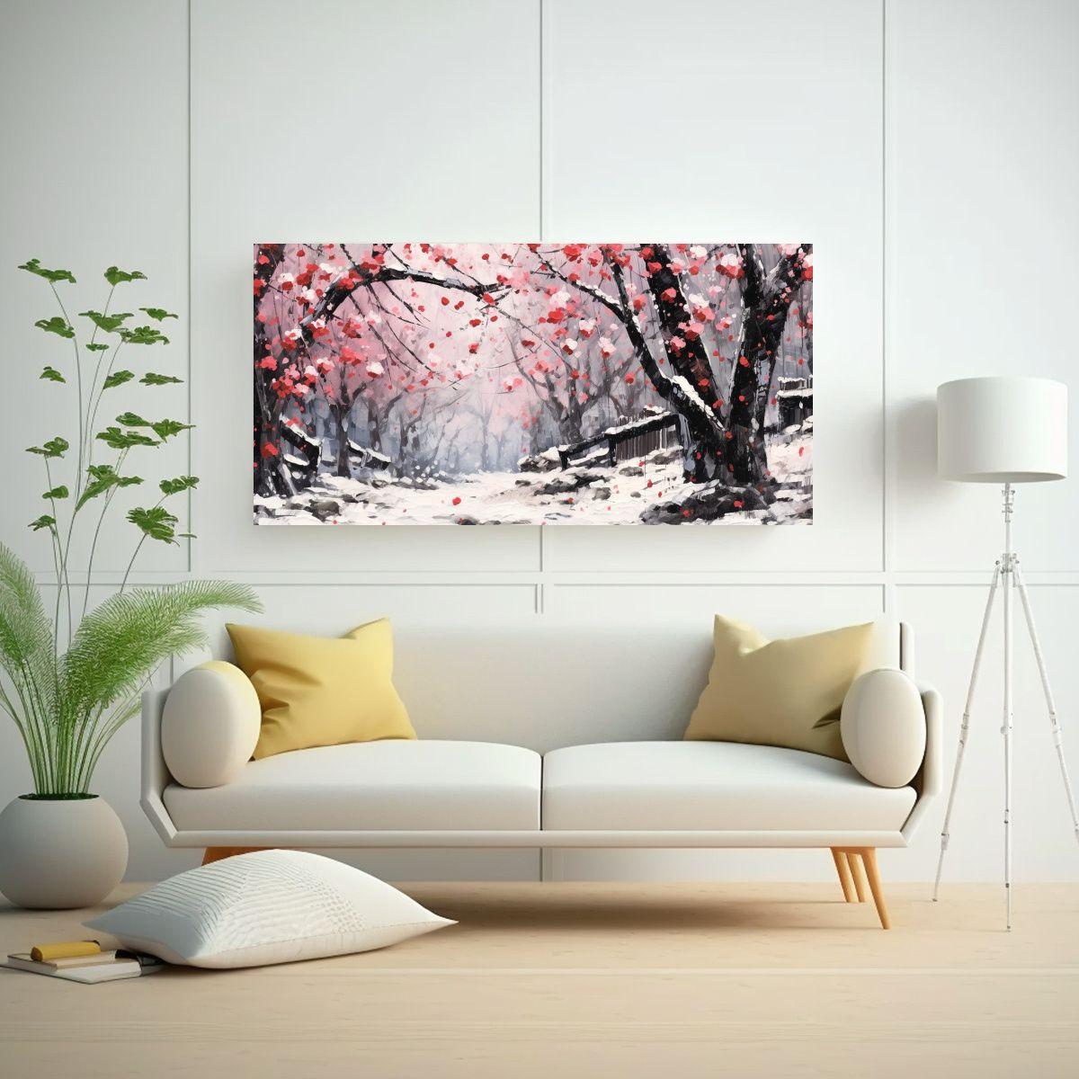 Pintura En Lienzo Vintage Por Wu Guanzhong: 100x50cm-2