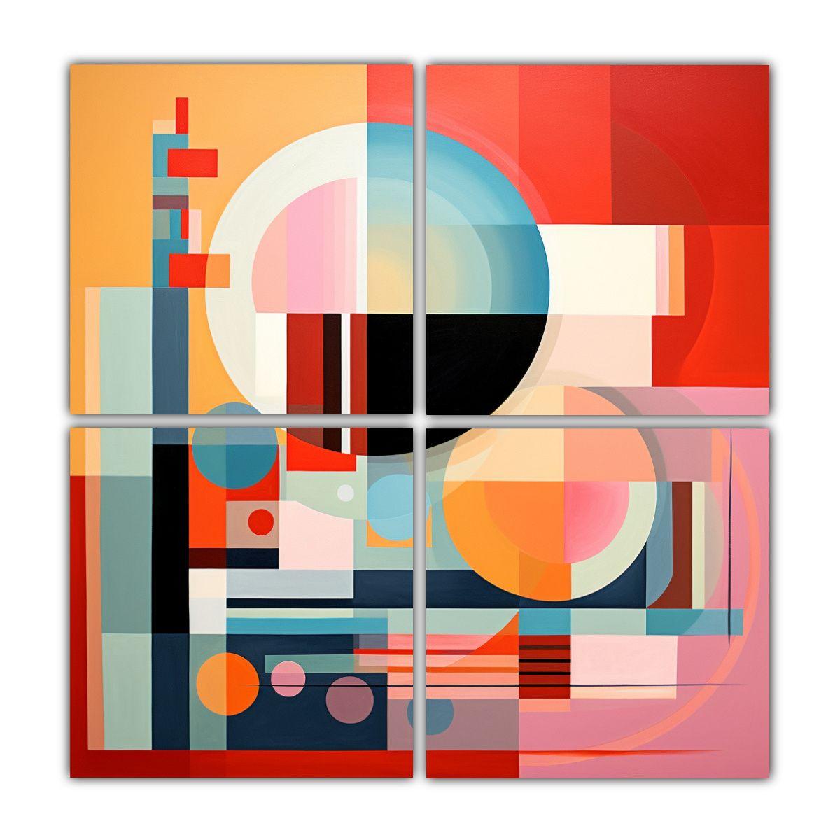 Cuadros Abstractos En Bastidor Con Movimiento, 100x100 Cm-0