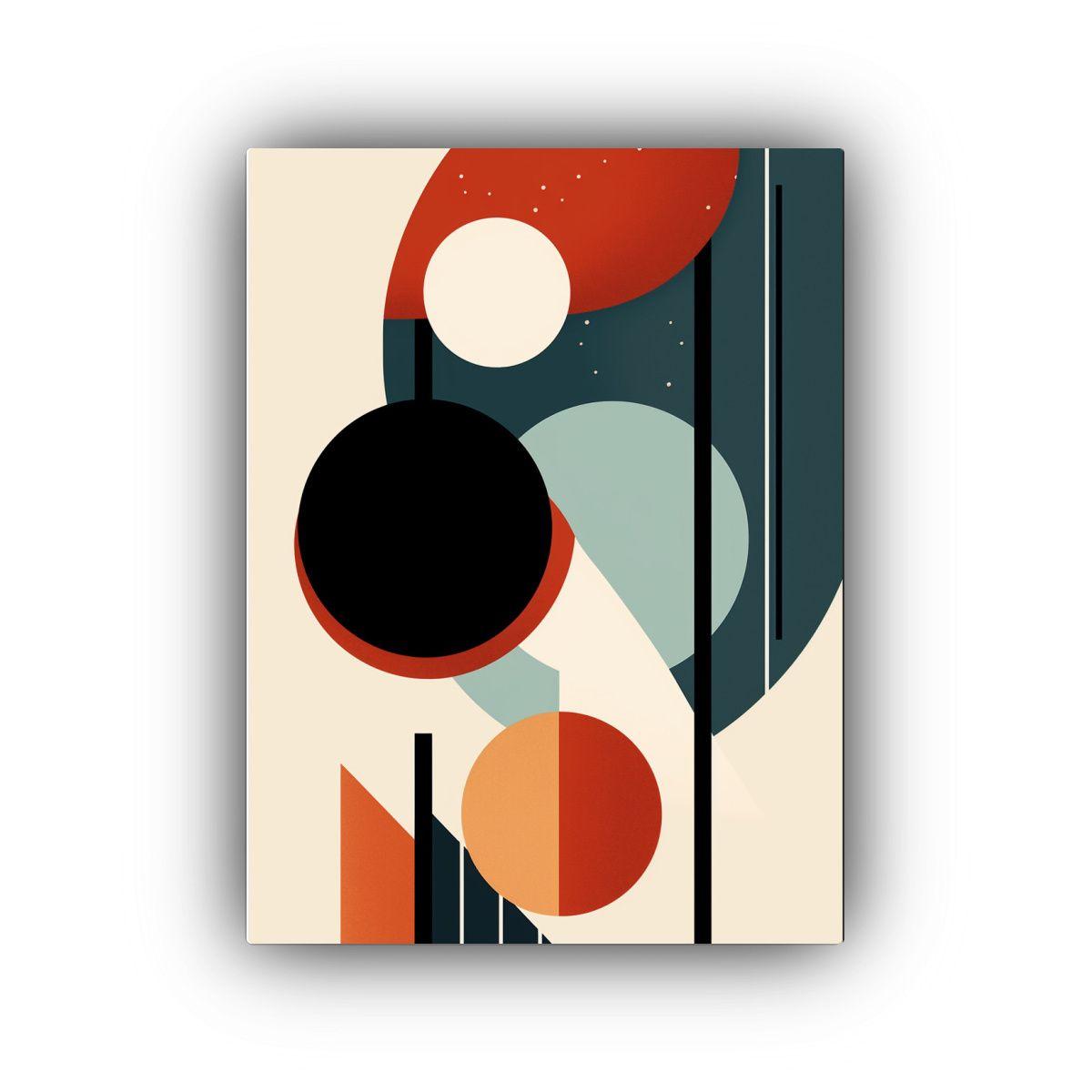 Pintura Decorativa De Lienzo Llamativa Con Formas 20x30cm-0