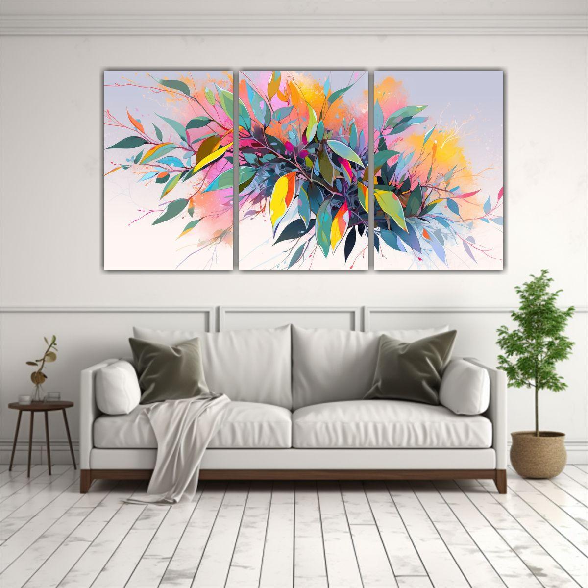 Cuadros Luminosos Árbol Eucalipto En Colores 150x75 Cm-2