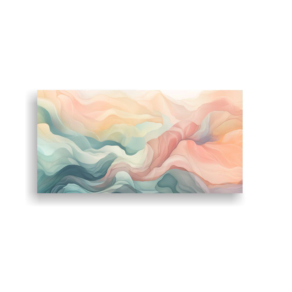 Pintura Abstracta Líneas Calmantes En Tela 80x40 Cm-0