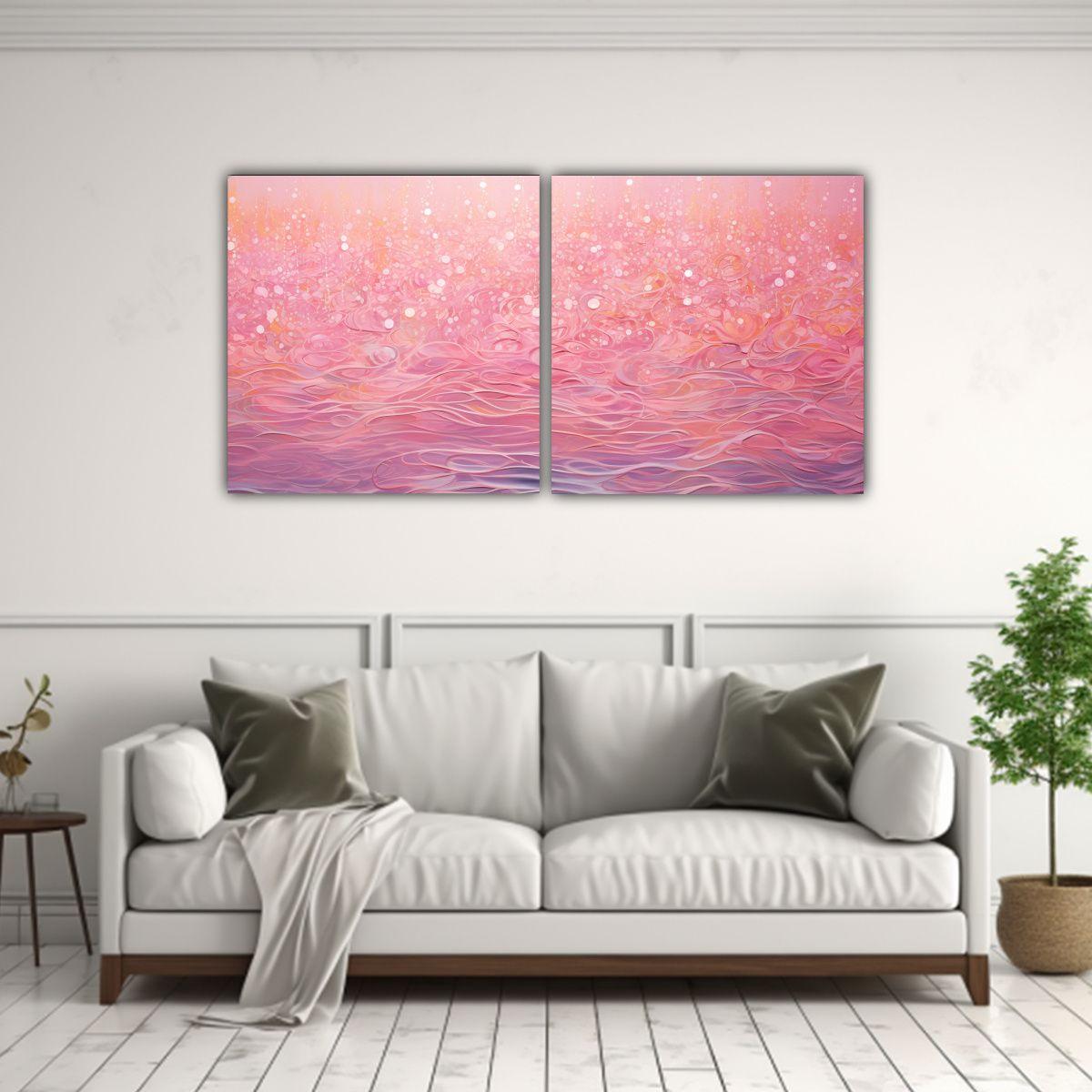 Cuadro Luminoso De Puntos De Tela En Bastidor: 80x40 Cm-2