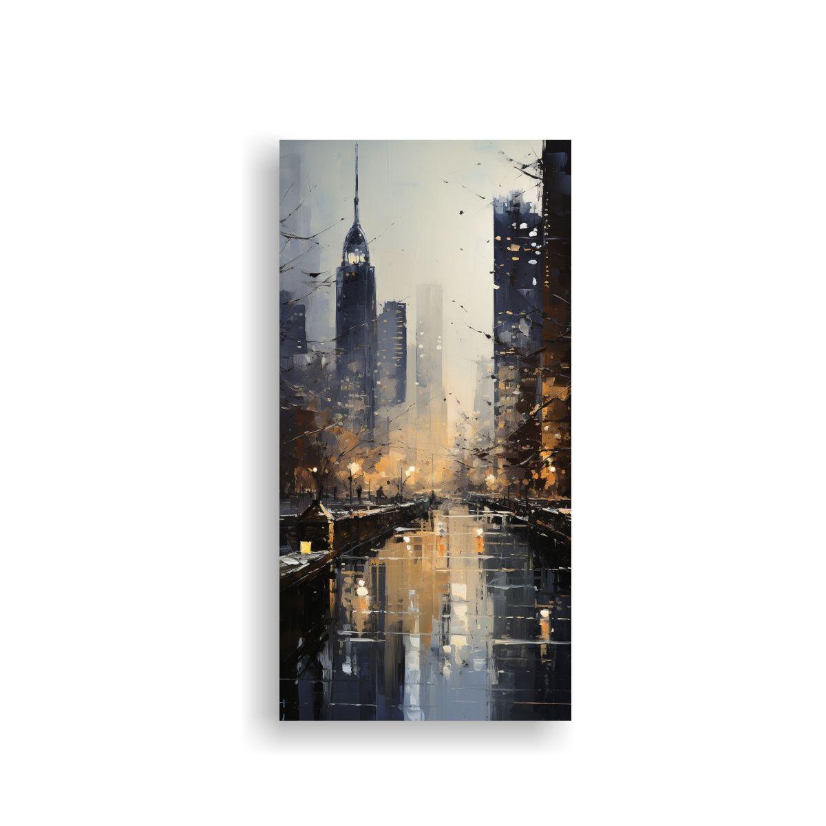 Cuadro Acuarela Arte Grafico: Una Ciudad 80x160cm-0