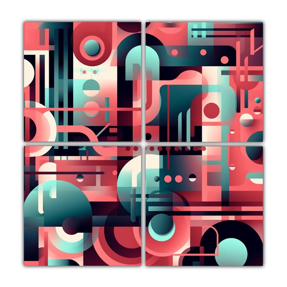 Cuatro Cuadros Decorativos Con Impacto Visual 140x140 Cm-0