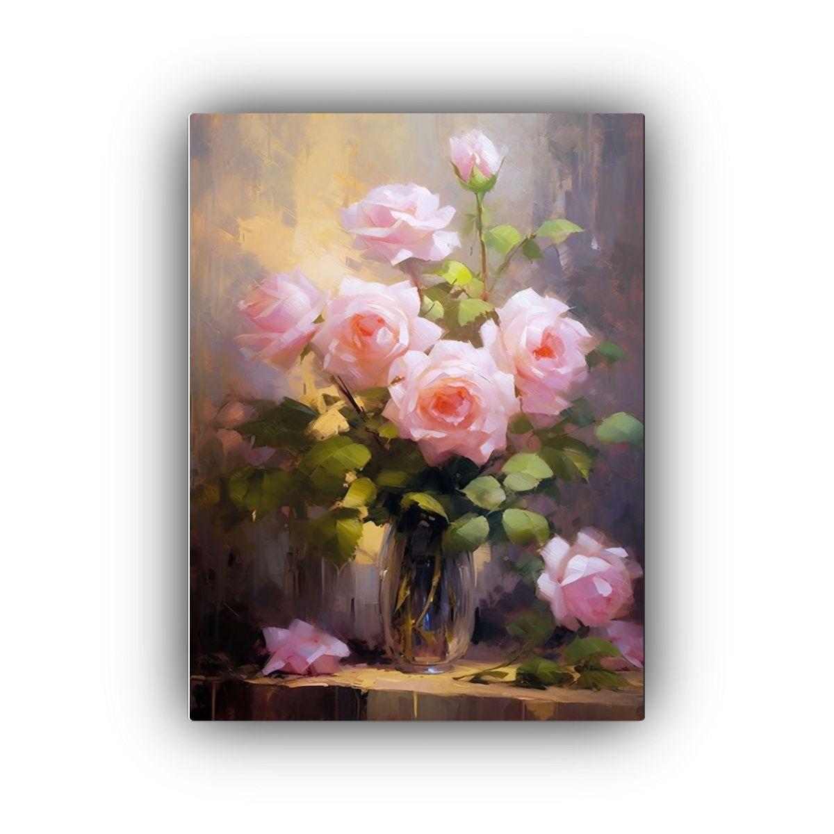 Cuadro Moderno De Rosas Perfecto Para Decoración 40x60cm-0