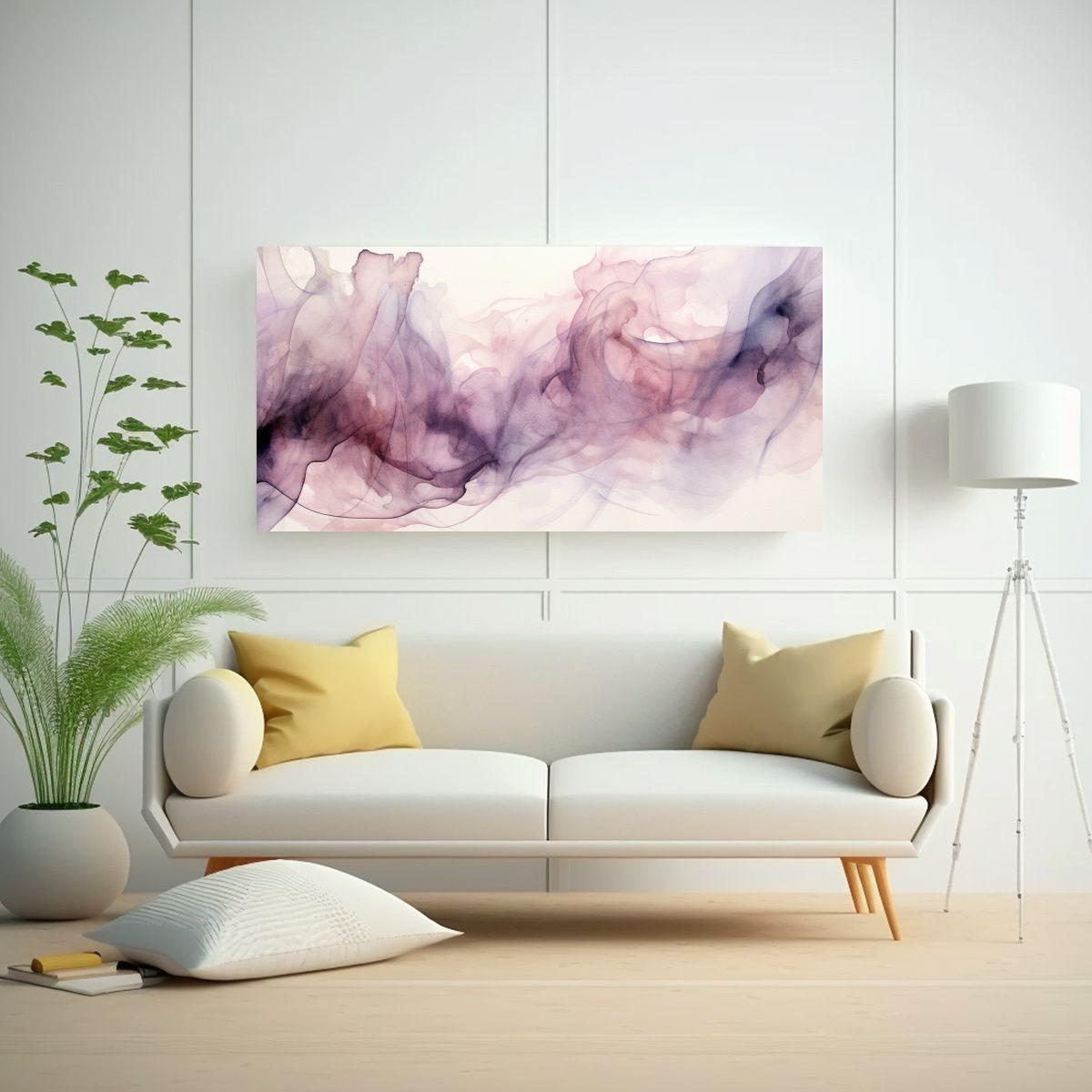Pinturas De Decoración En Textura Acuarela Gris 80x40cm-2