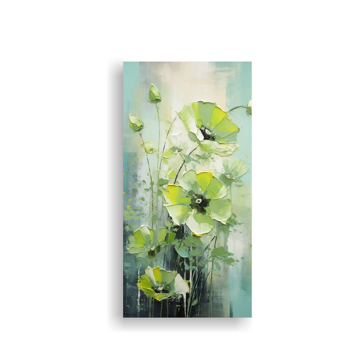 Arte Pared Verde POPPIES Lienzo Estilo Conceptual 80x160cm-0