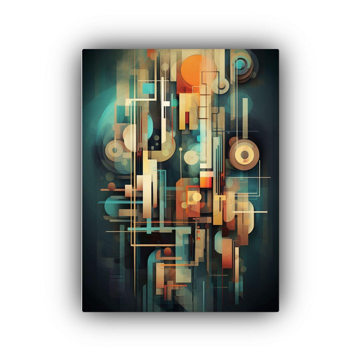 Pintura Abstracta Y Geométrica De Alta Calidad 40x50cm-0