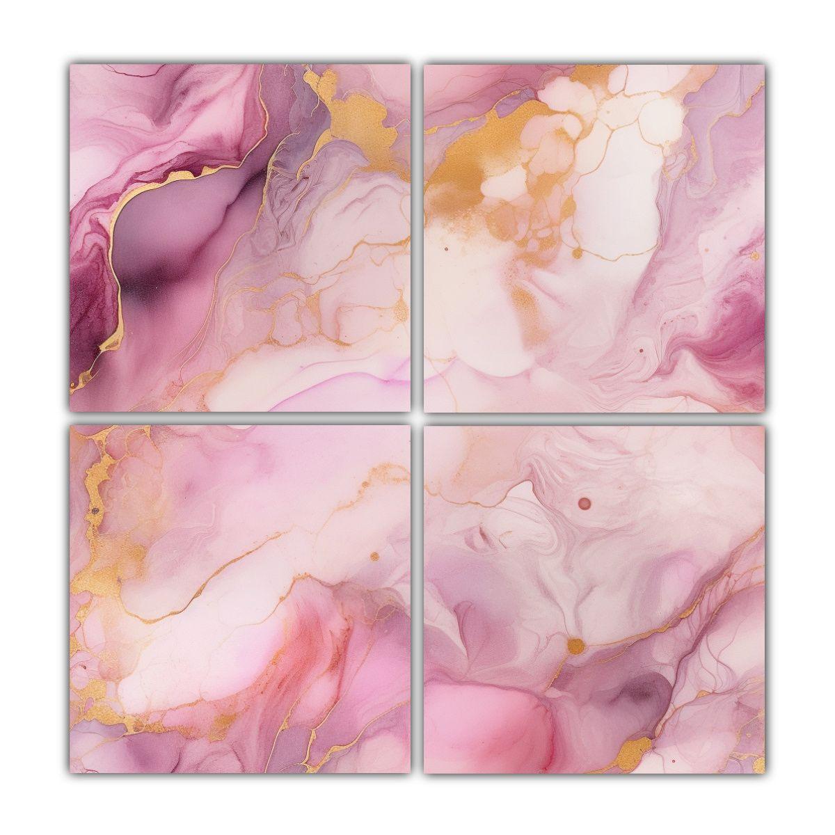 Cuatro Telas En Bastidor Tonos Estrellados 140x140 Cm-0