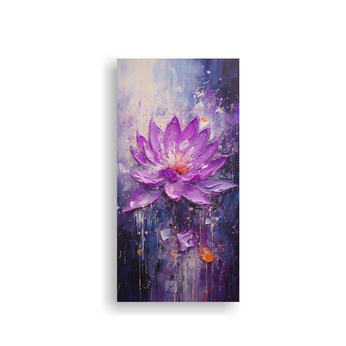 Pintura Lienzo Moderna De Loto Morado Estilo Vida 50x100cm-0