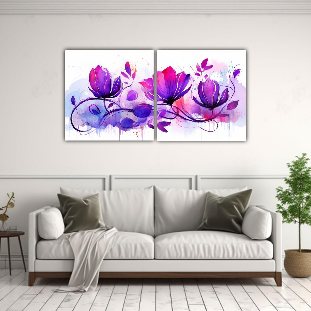 Set 2 Cuadros Lienzo Rectangular Atmosfera 140x70 Cm-2