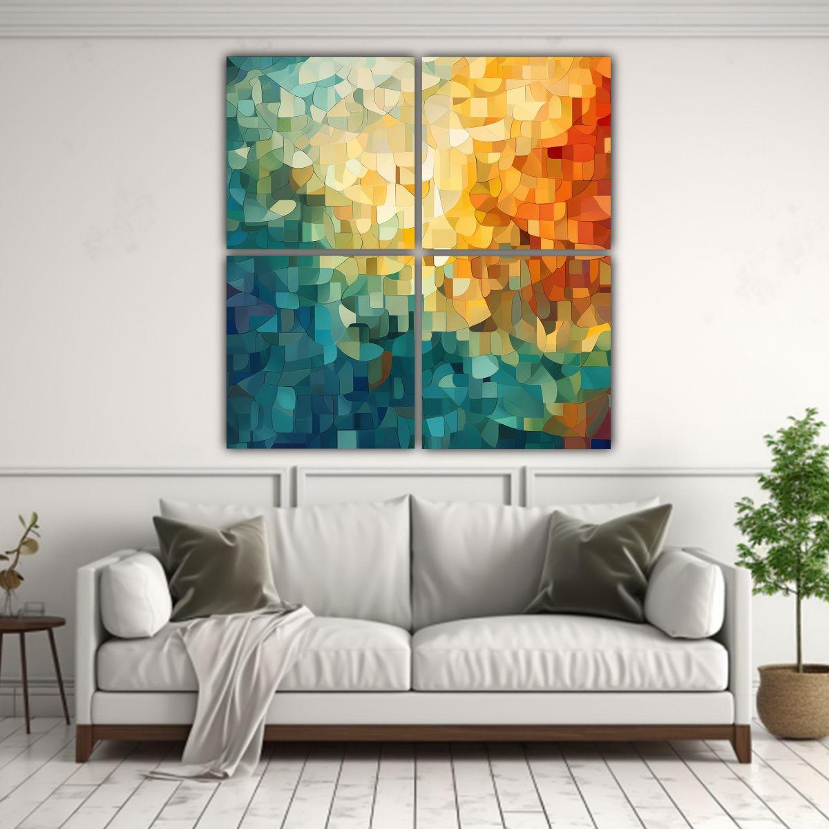 Cuatro Composiciones Modernas De Simplicidad 160x160 Cm-2