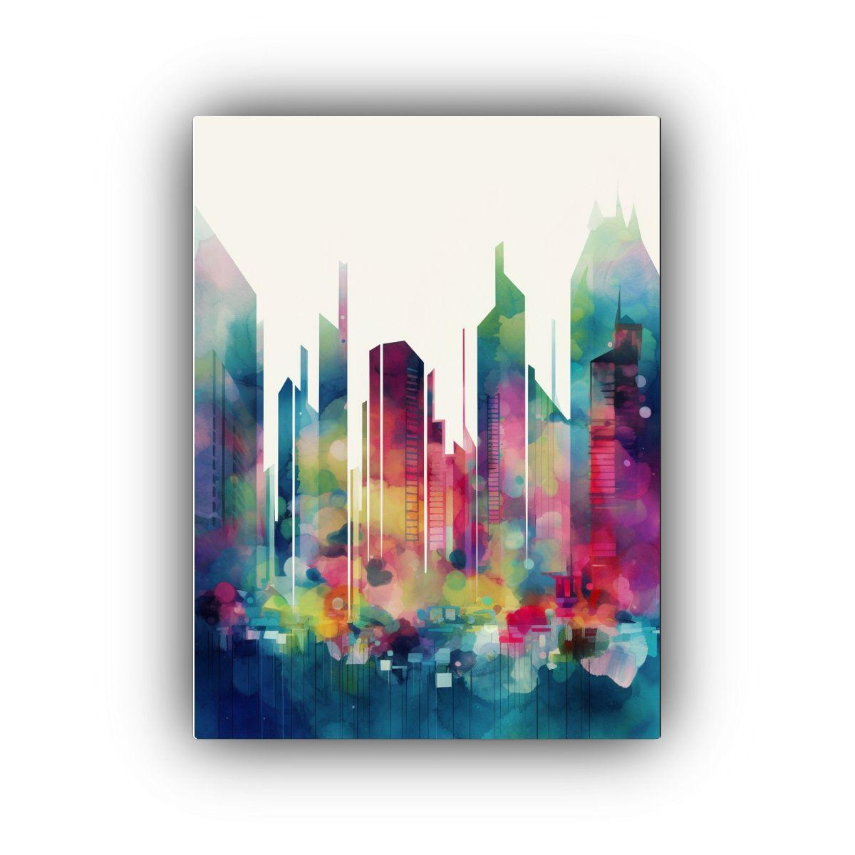 Arte De Pared Abstracto De Nueva York En Colores 50x75cm-0
