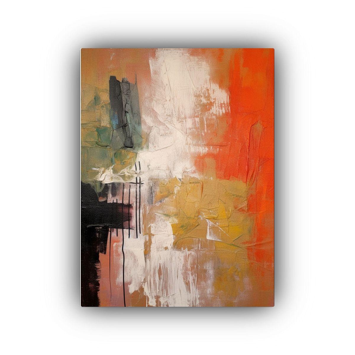 Pintura Abstracta Texturizada Con Figuras 80x120 Cm-0