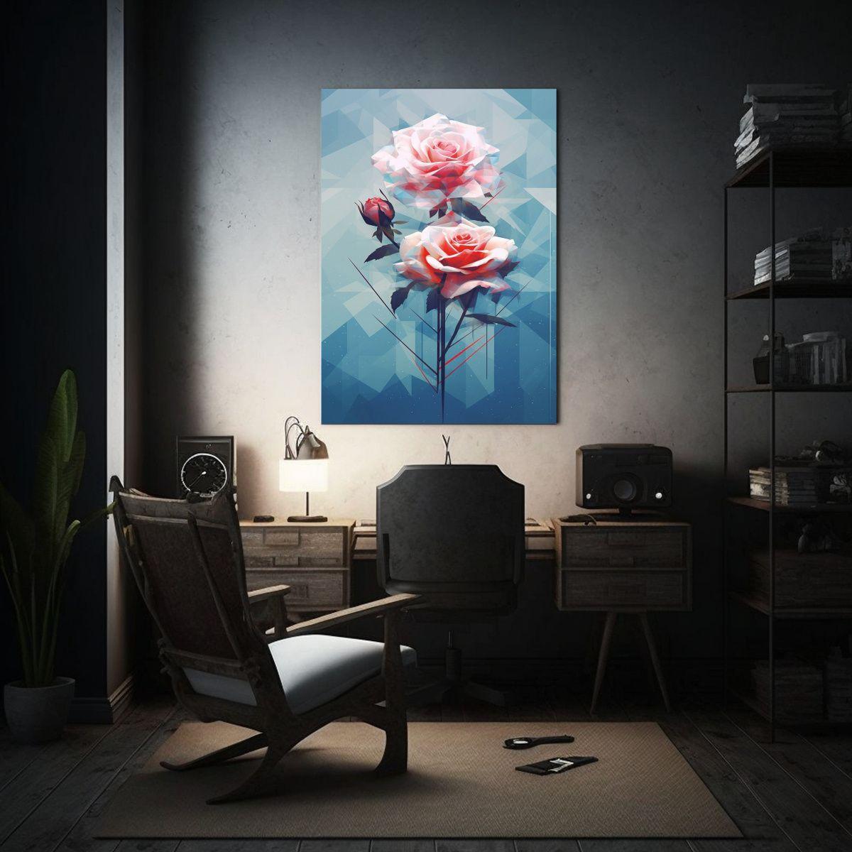 Cuadro De Lienzo De Arte Pop En Tonos De Rosas Y 40x50cm-2