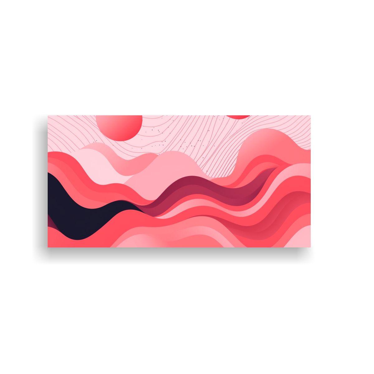 Cuadro Impreso Colorido En Fondo Rosa Abstracto 100x50cm-0