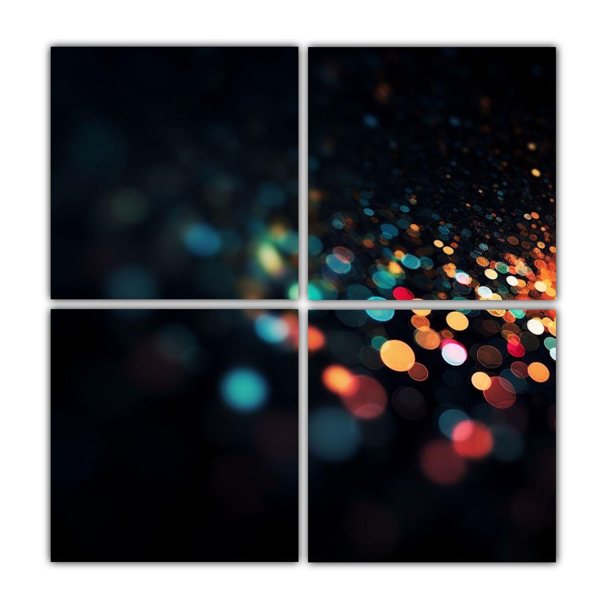 Cuadros De Colores En Profundidad Con Fondo Negro 100x100 Cm-0