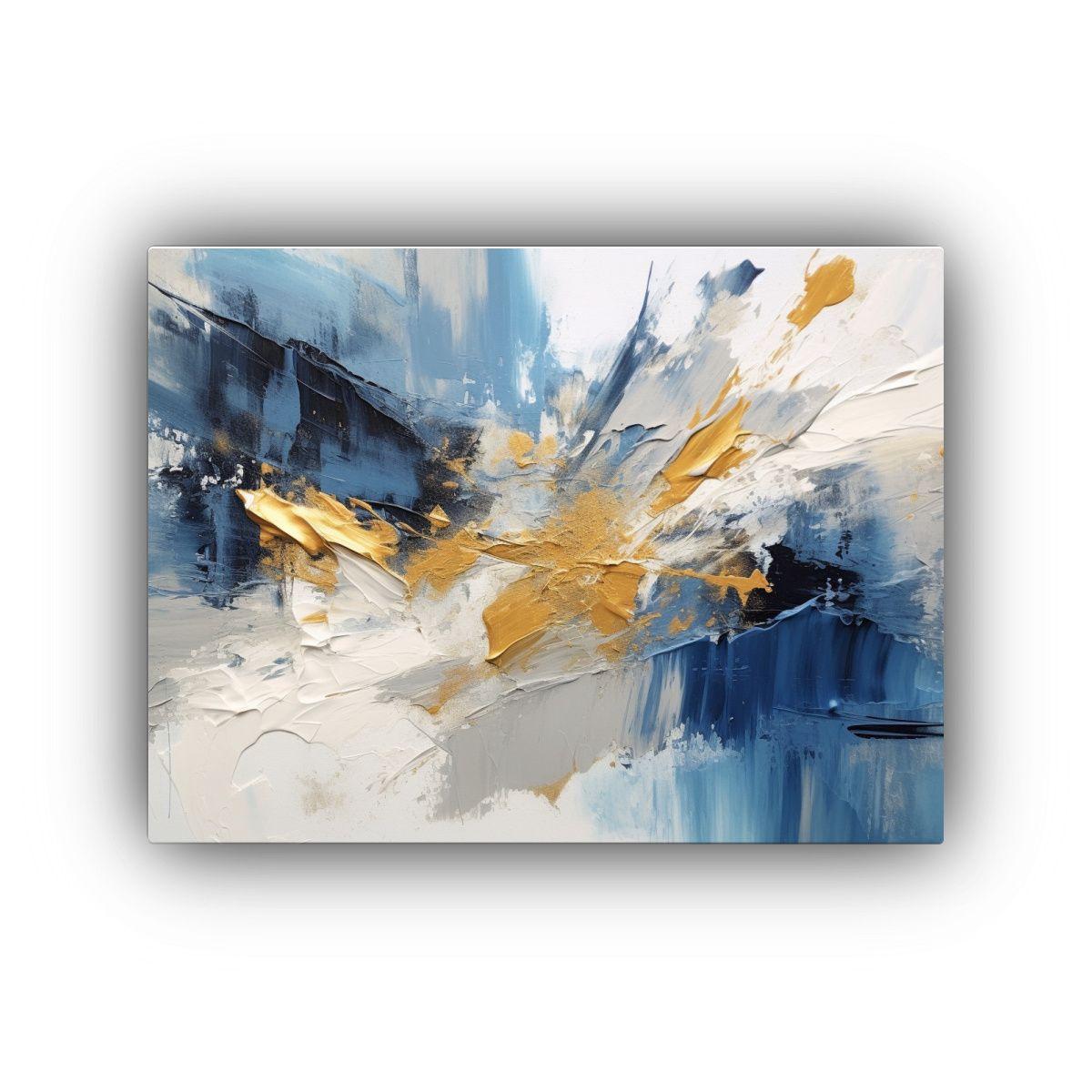 Pintura En Lienzo Abstracto Con Movimiento 45x30cm-0