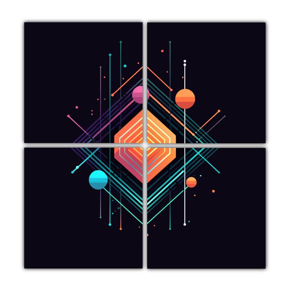 Cuadro De Geometría En Lienzo Duradero 200x200 Cm-0