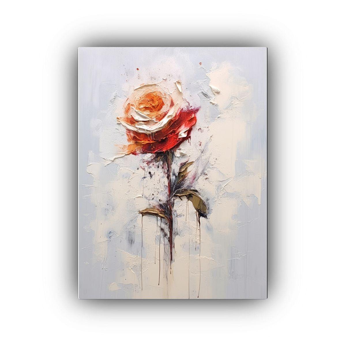Pintura Surrealista De Montaña Con Flores Rosas 80x120cm-0