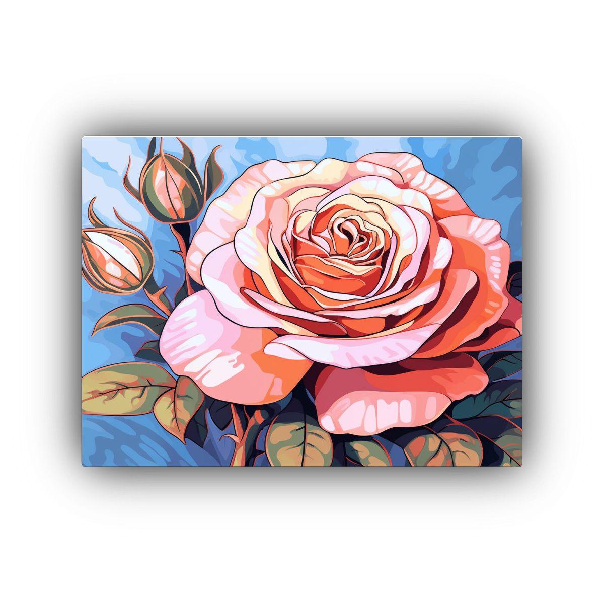 Cuadro Visual De Rosa En Lienzo 60x40cm-0