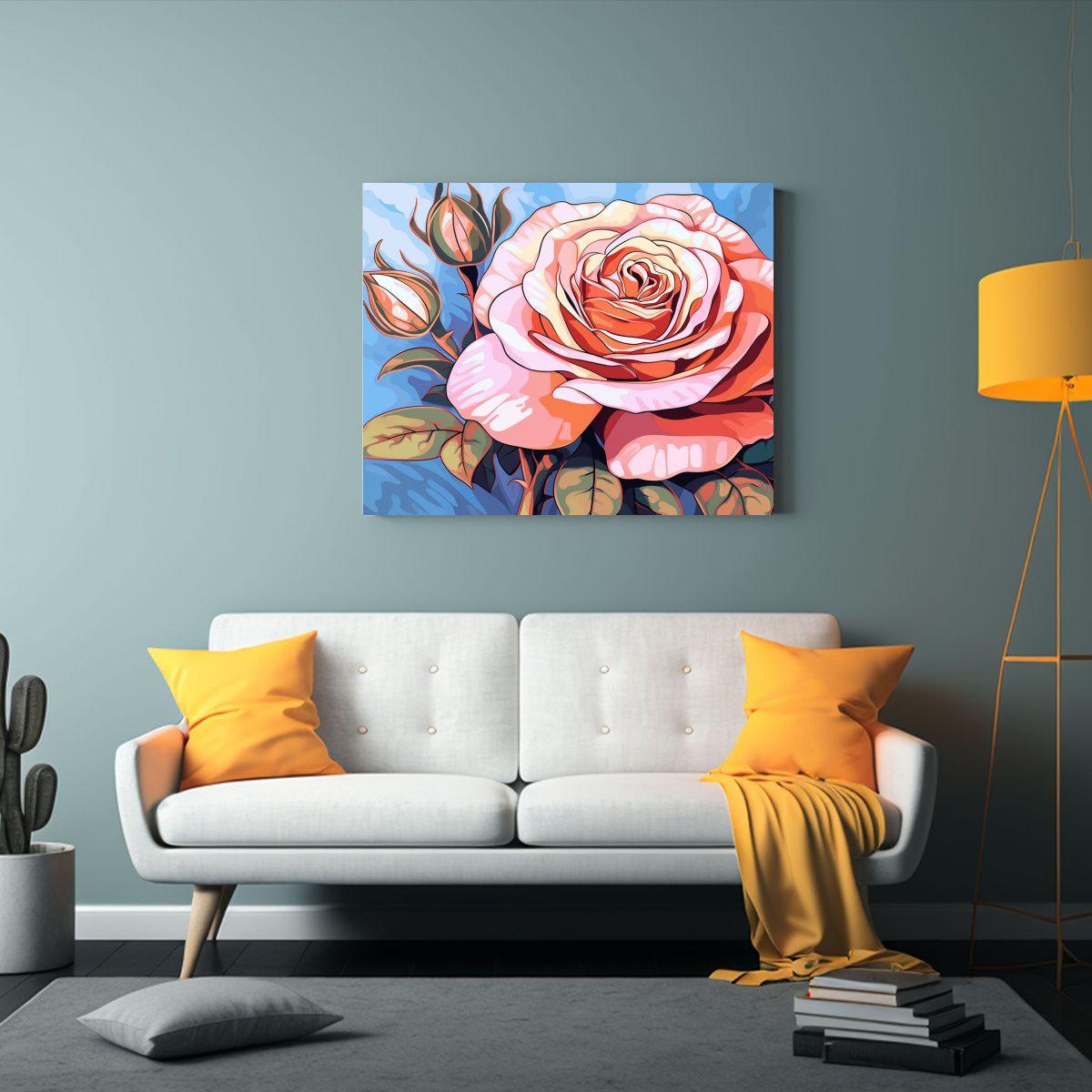 Cuadro Visual De Rosa En Lienzo 60x40cm-2
