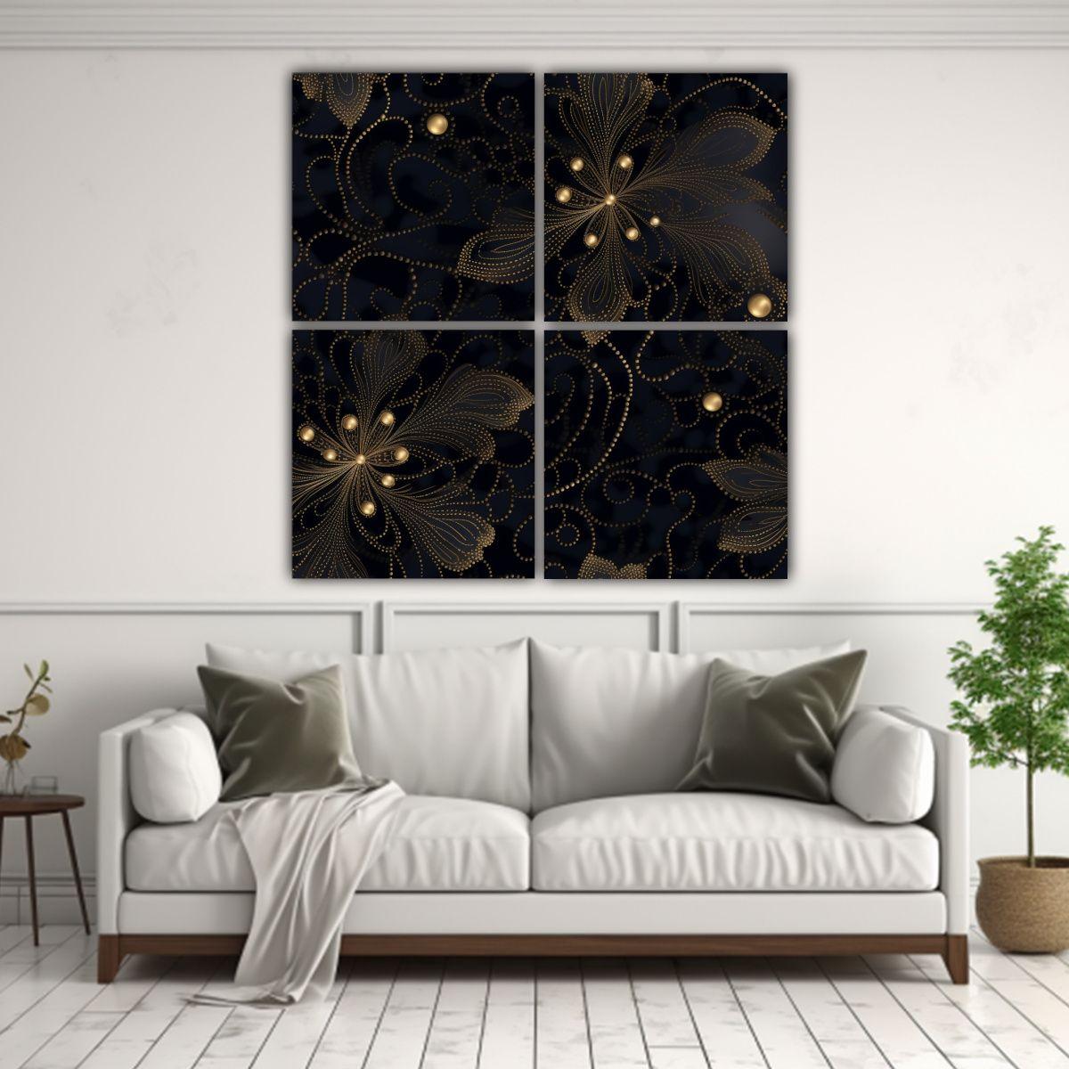 Arte De Pared Moderno Refined Delicado Estampado 60x60 Cm-2