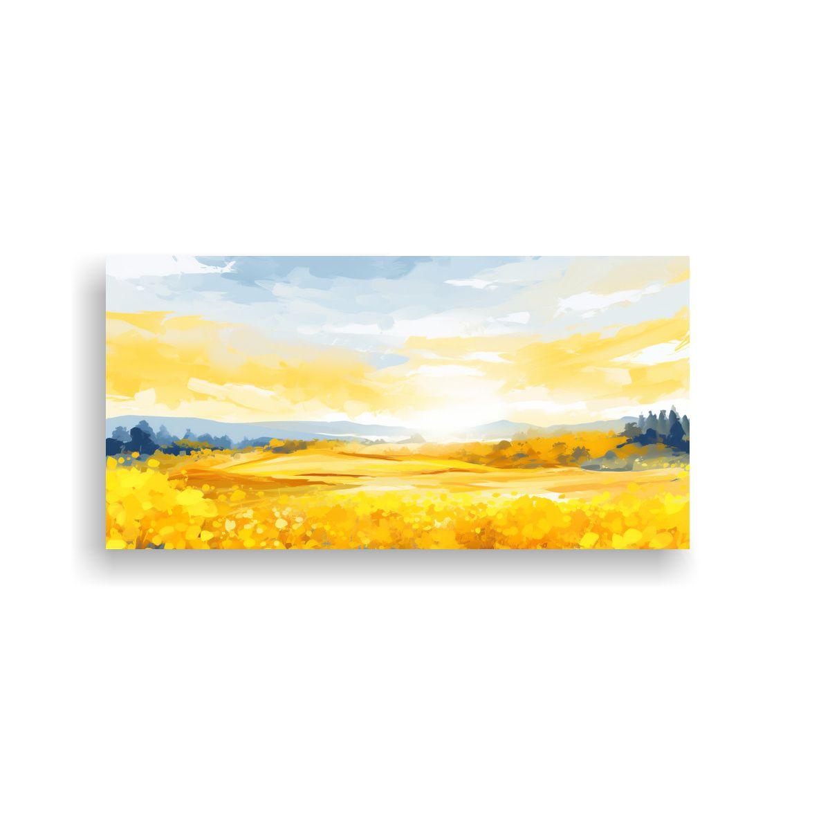 Cuadro Urbano Veraniego Con Líneas Finas En Tonos 60x30cm-0