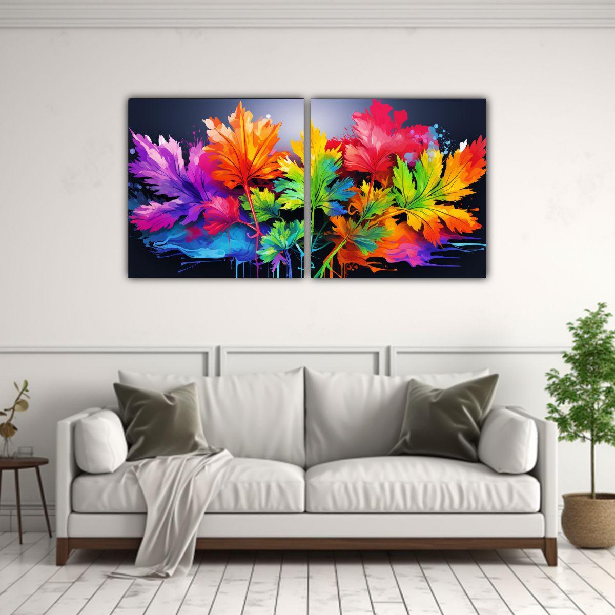 Paisaje Abstracto Con Hierbas De Perejil En 120x60 Cm-2