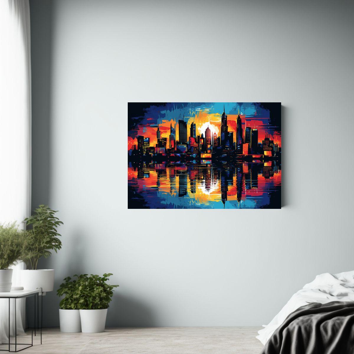 Lienzo Tela Stepanyan Walpi Ciudad EE. UU. Skyline Pop Art 40x30cm-2