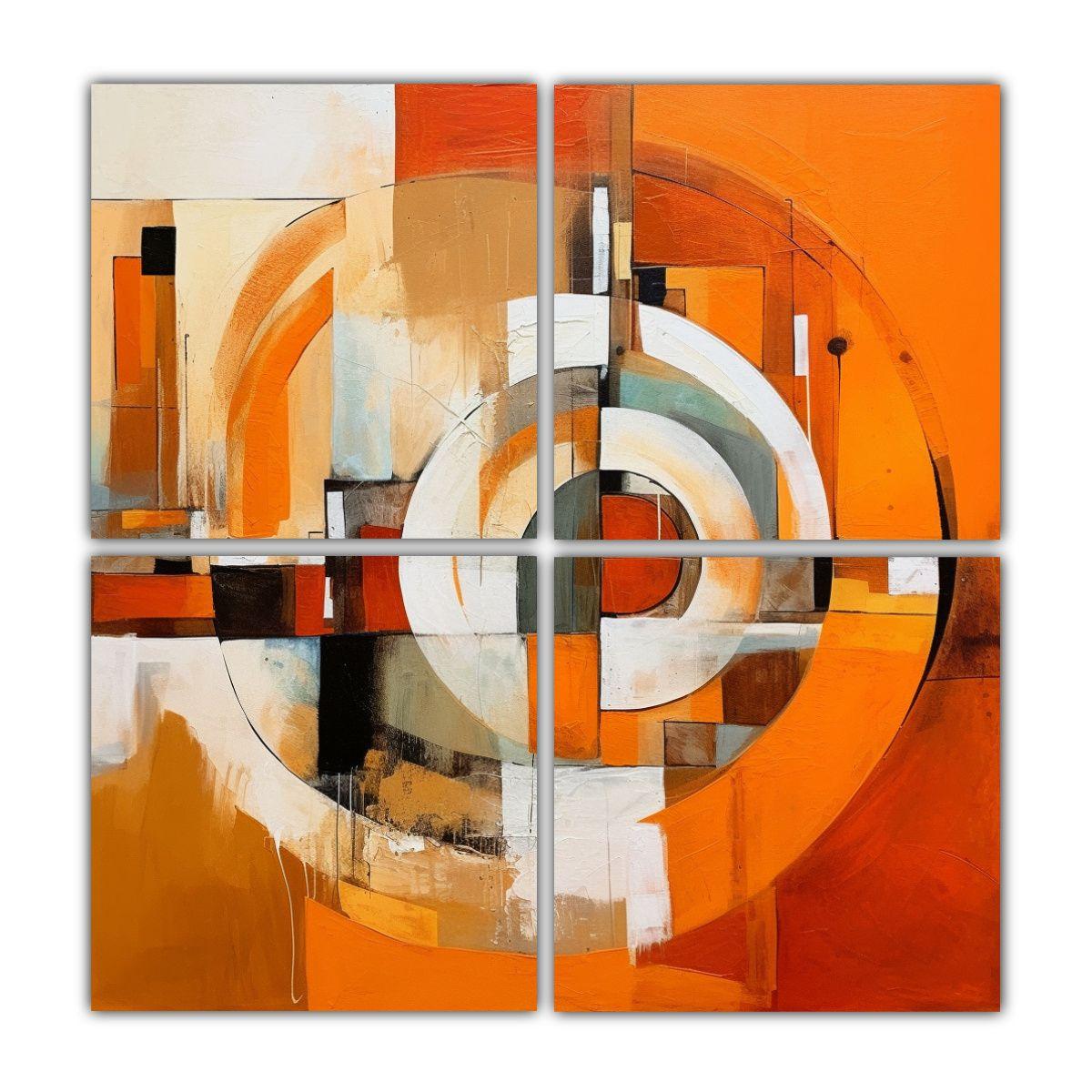 Cuadros Hermosa Dasha Abstracción En Tonos 180x180 Cm-0