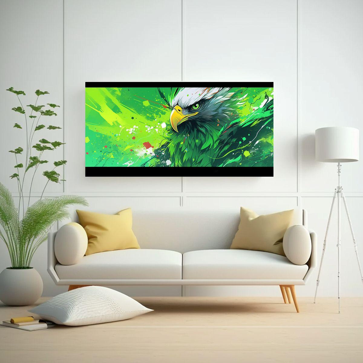 Pintura Decorativa Minimalista: Águila Vibrante E 160x80cm-2