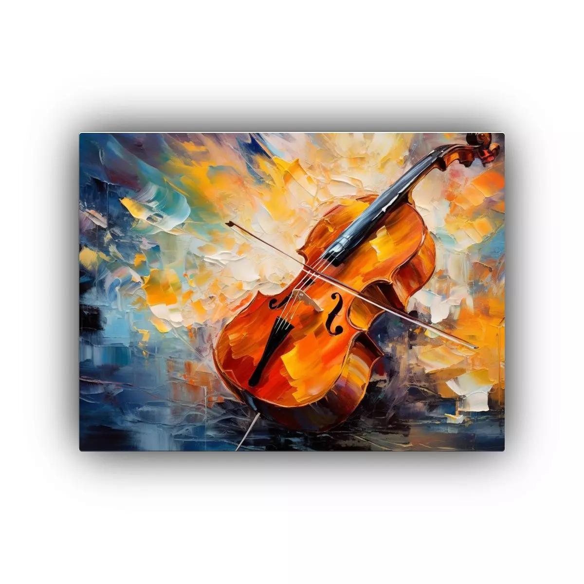 Pintura Abstracta Musical De Alta Calidad En Tonos Coloridos 65x50cm-0