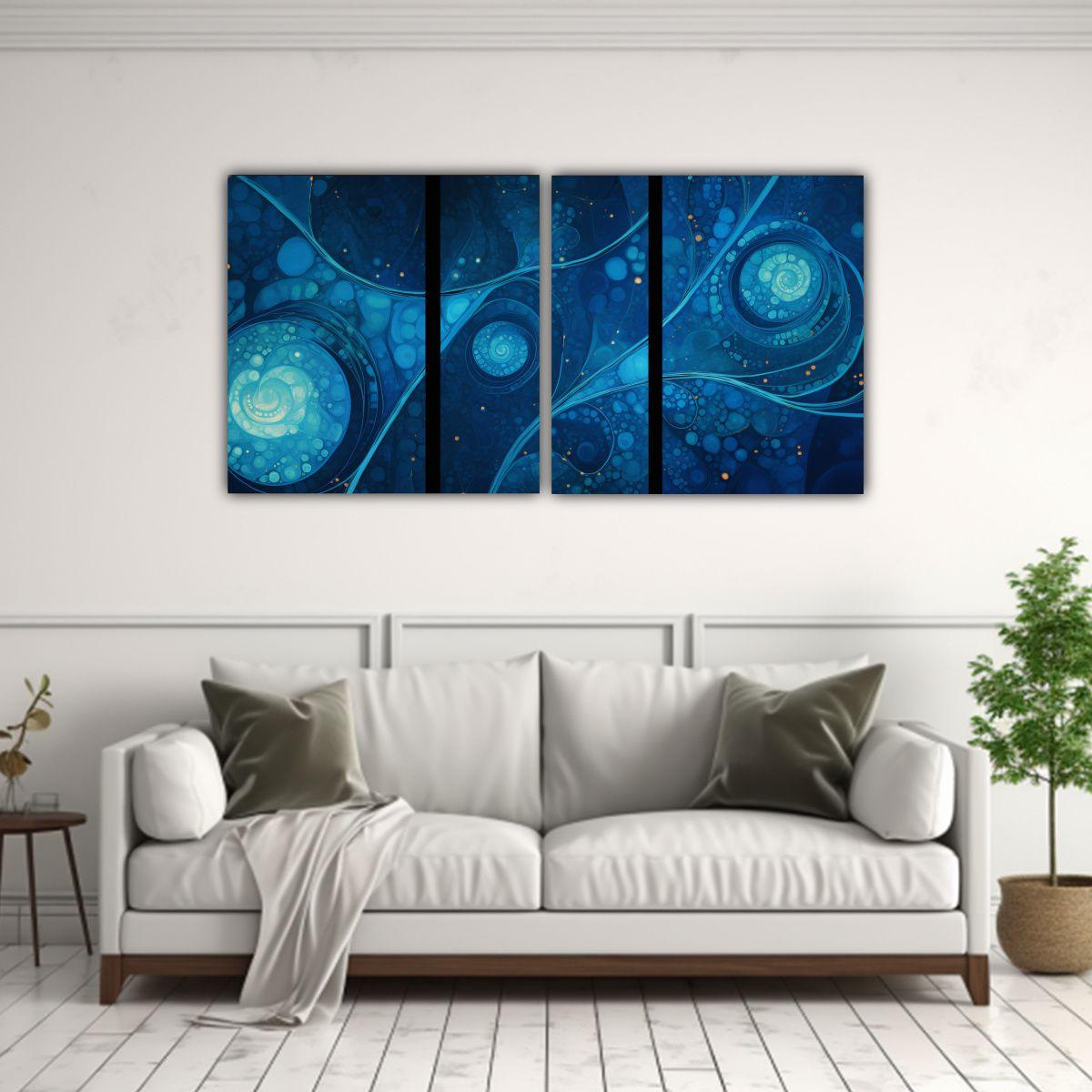 Artes De Pared Estilo Galería Patrones Cósmicos 40x20 Cm-2
