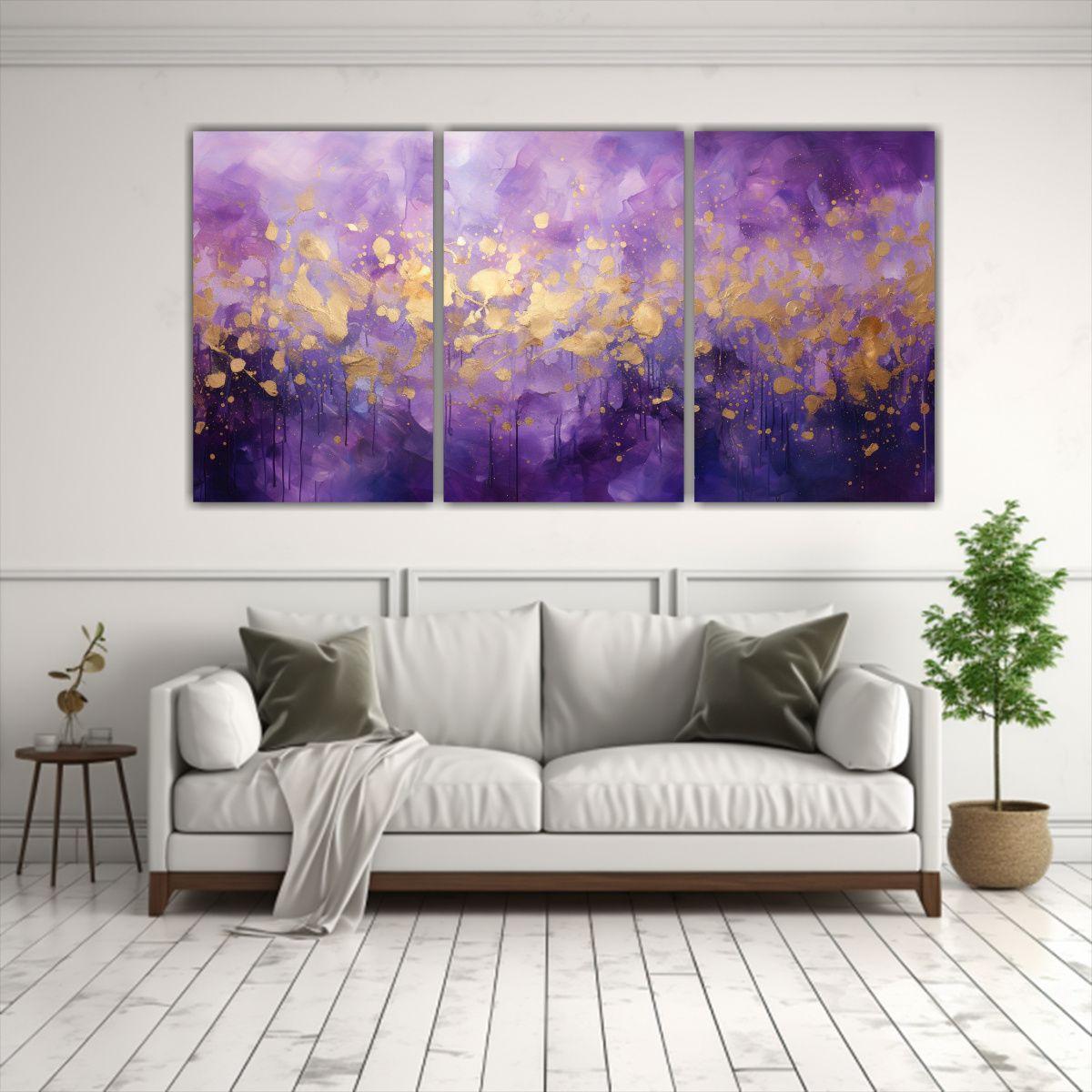 Set 3 Telas En Bastidor De Patron Intenso Época 120x60 Cm-2