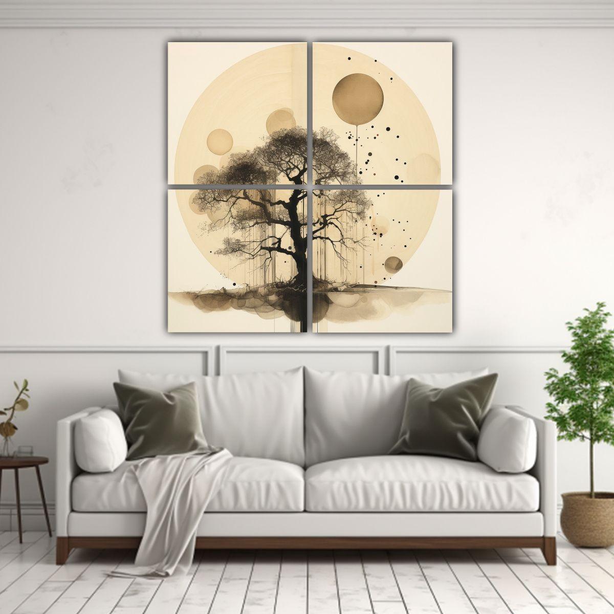 4 Composiciones Modernas Inspiración Árbol Con 180x180 Cm-2