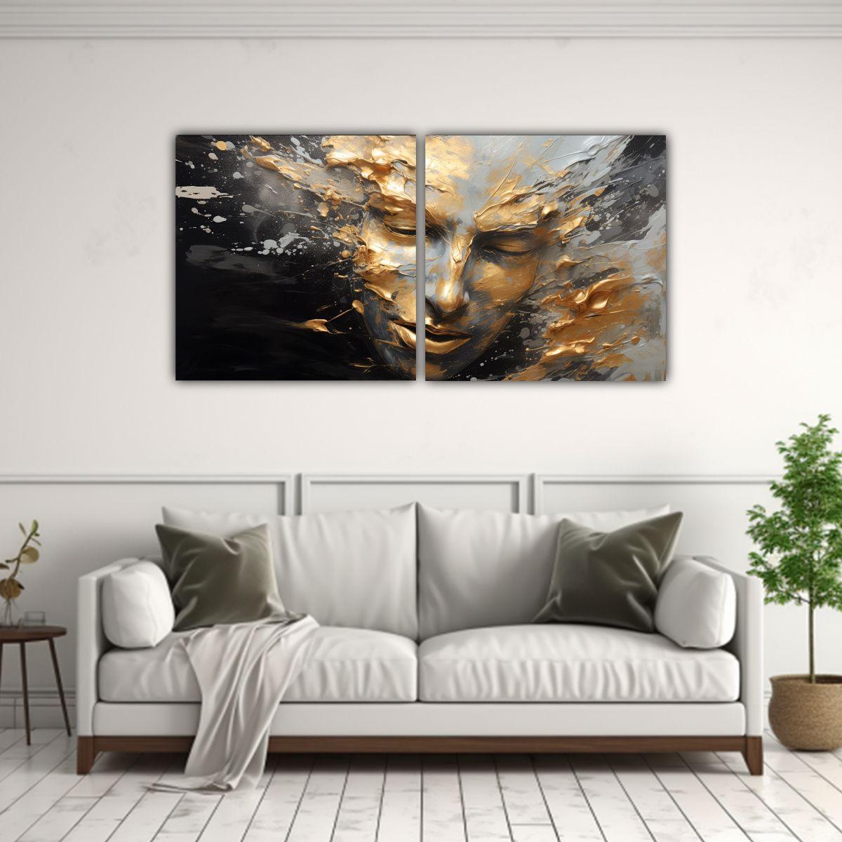 Pinturas Decorativas De Diptico Horizontal 80x40 Cm-2