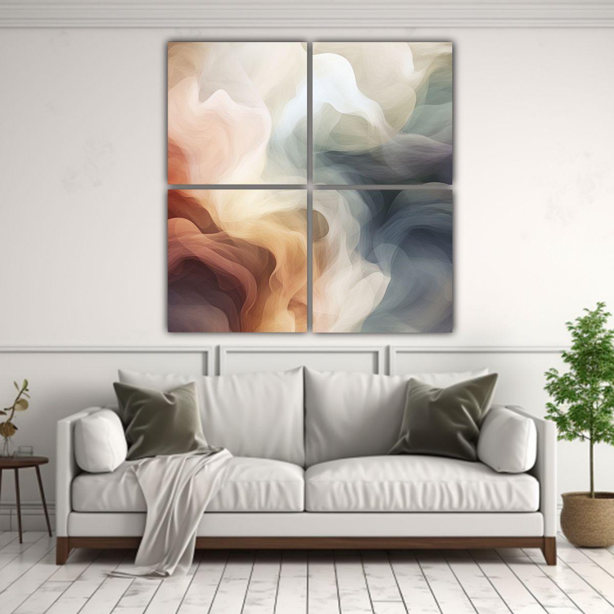 Pinturas Decorativas Abstractas Con Fondo 40x40 Cm-2